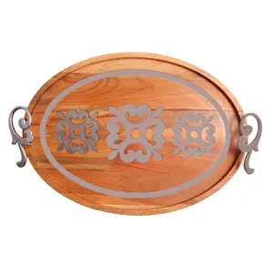 سینی مدل چوب استیل