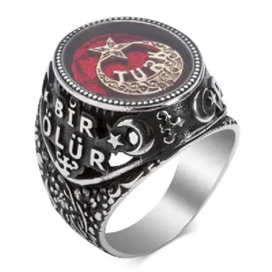 انگشتر نقره مردانه مدل آی اولدوز