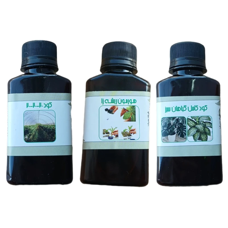 کود مایع کامل سه بیست و کود کامل گیاهان سبز و هورمون ریشه زا مدل life drop حجم 110 میلی لیتر بسته 3 عددی