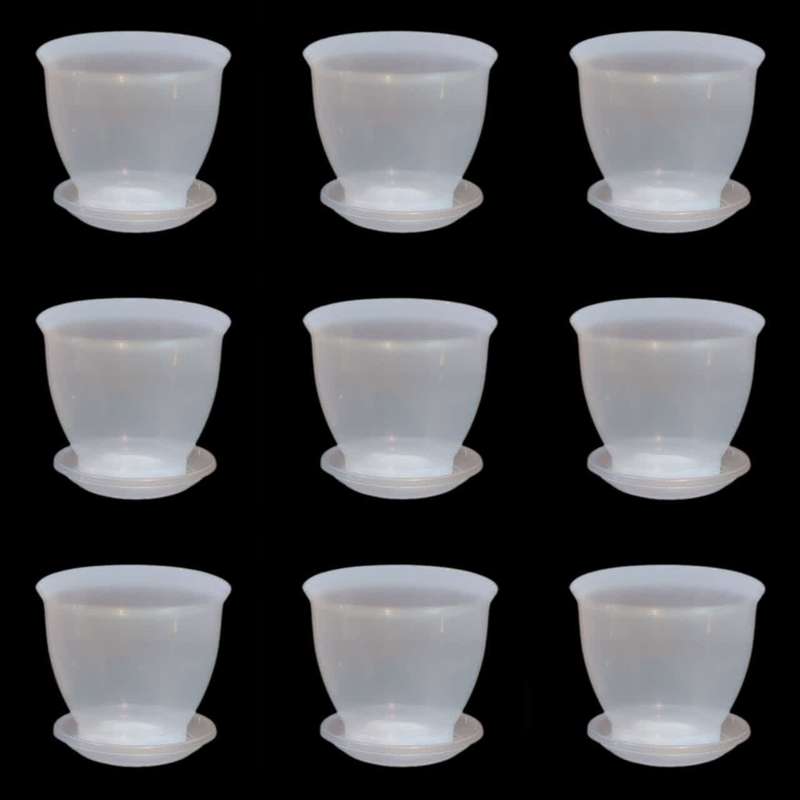 گلدان مدل شفاف ارکیده 15cm بسته 9 عددی