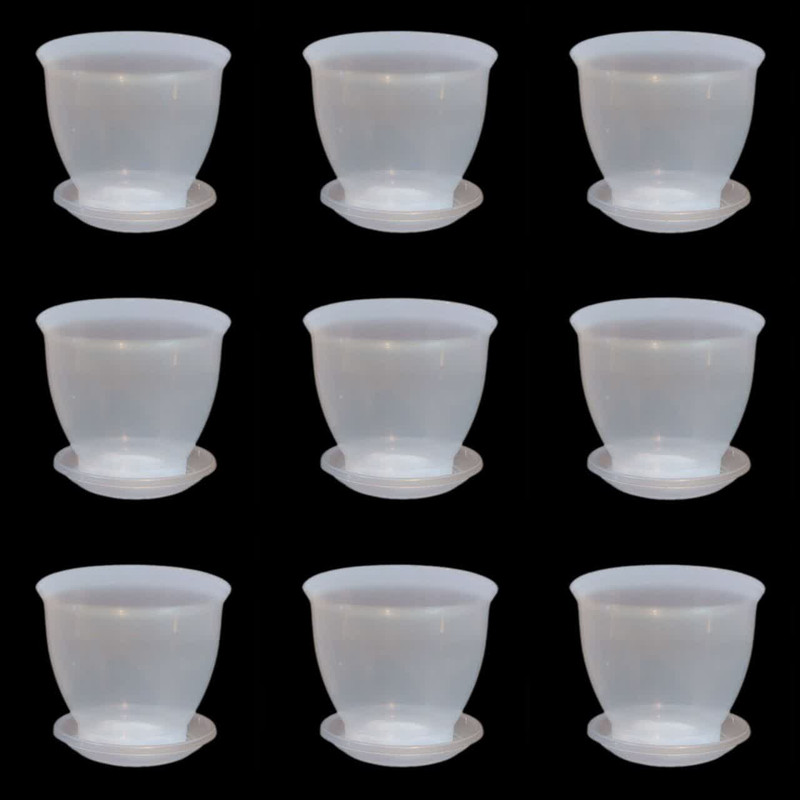 گلدان مدل شفاف ارکیده 15cm بسته 9 عددی