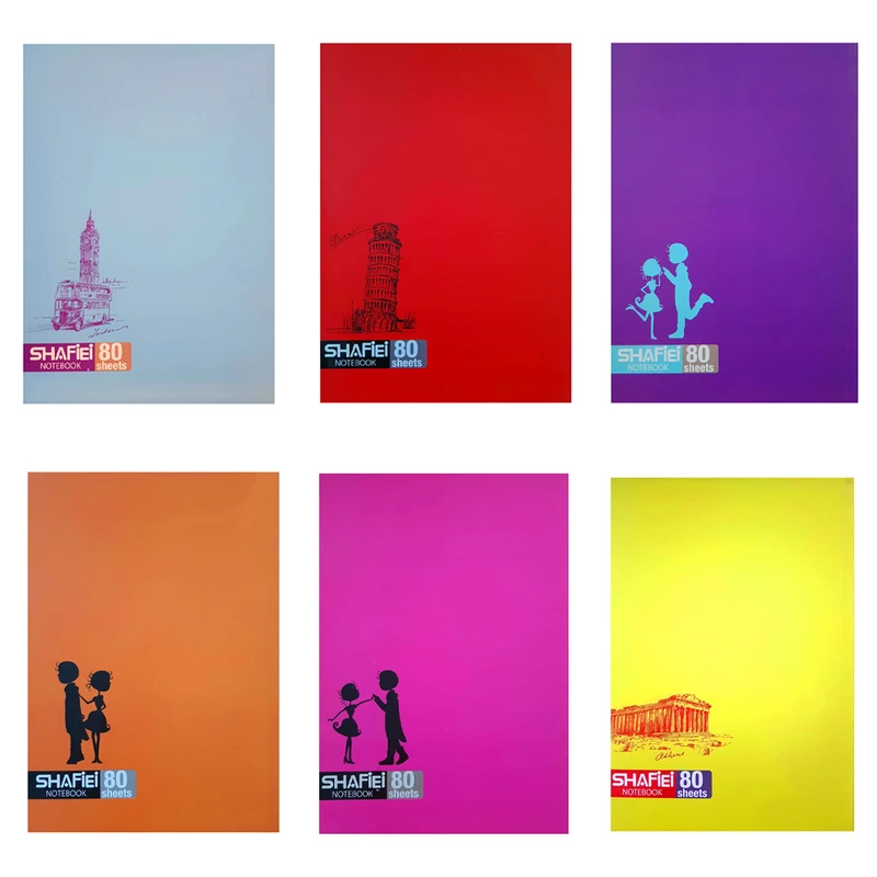 دفتر 80 برگ شفیعی کد 15 مجموعه 6 عددی 