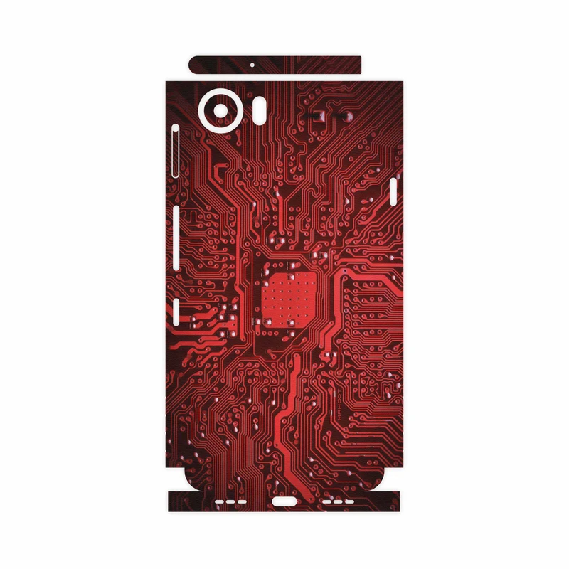 برچسب پوششی ماهوت مدل Red Printed Circuit Board-FullSkin مناسب برای گوشی موبایل بلک بری KEYONE