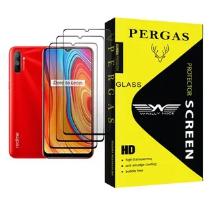 Waily Nice Pergas Glass MIX003 Screen Protector For Realme C3 Pack Of 3