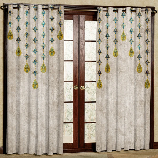 پرده پانچی مدل مخمل کد 6288 سایز 280x140 سانتی متر