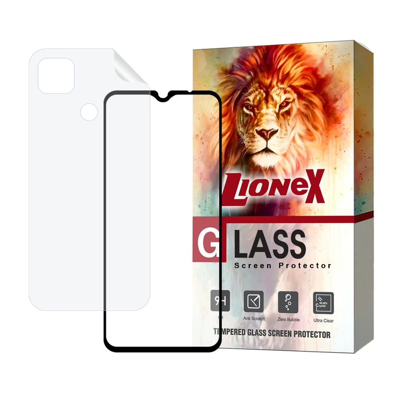 محافظ صفحه نمایش لایونکس مدل MCERAMNANOL مناسب برای گوشی موبایل شیائومی Redmi 9C / Redmi 9 Activ / Redmi 10A به همراه محافظ پشت گوشی