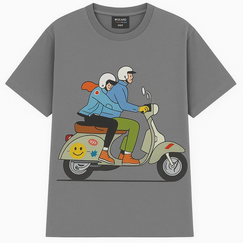 تی‌شرت اورسایز آستین کوتاه مردانه موتارد مدل چاپی
