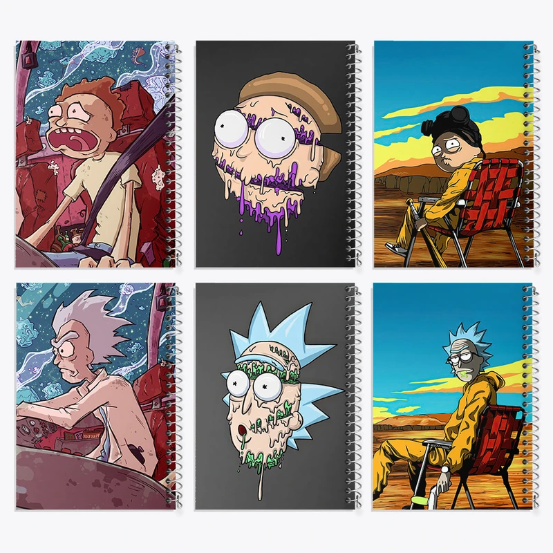 دفتر مشق 50 برگ خندالو طرح ریک و مورتی کد 585 مجموعه 6 عددی