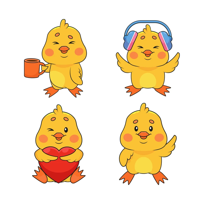 برچسب لپ تاپ پویا مارکت طرح جوجه کد 2386 مجموعه 4 عددی 