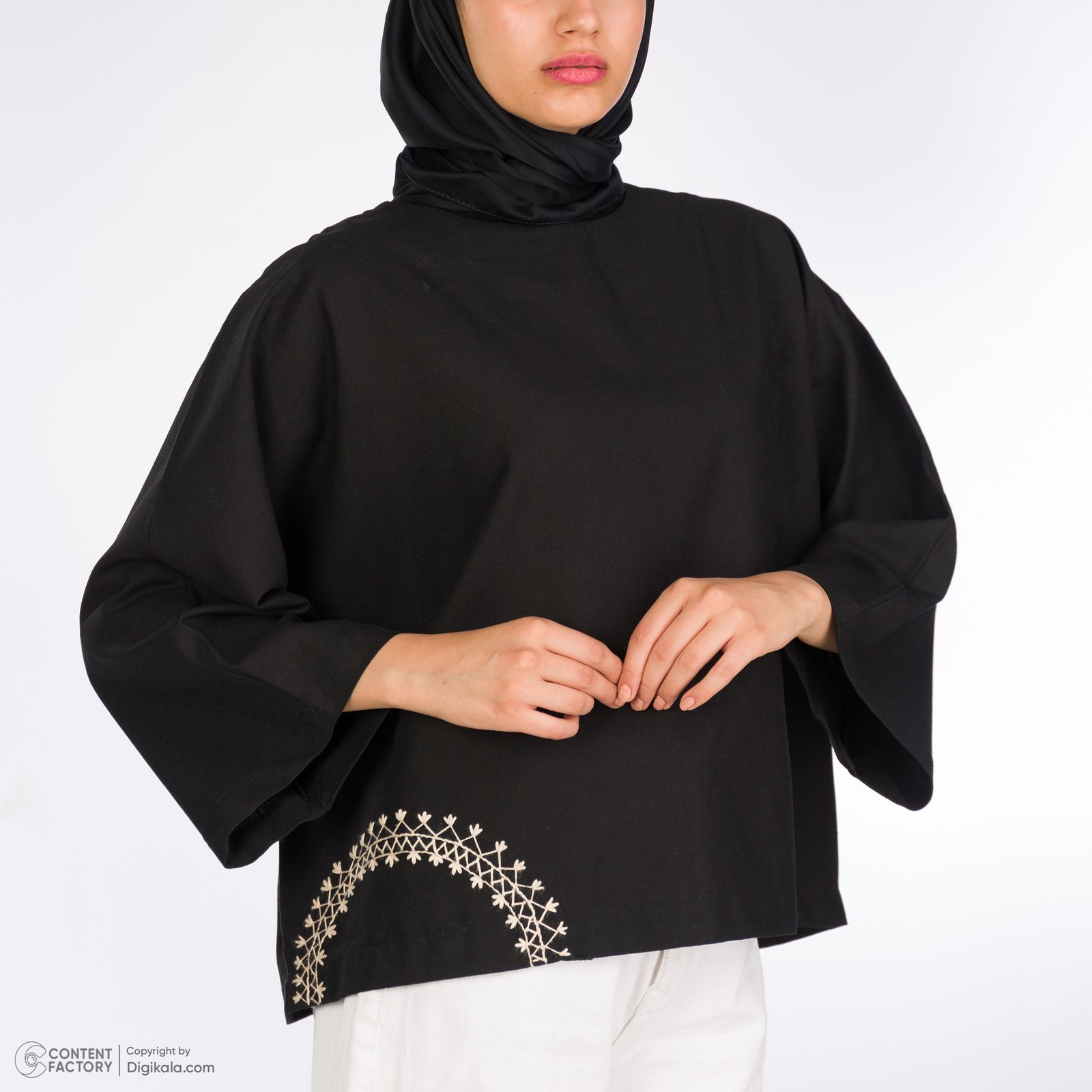 بلوز آستین سه ربع زنانه دیجی استایل اسنشیال مدل مهتا رنگ مشکی -  - 11