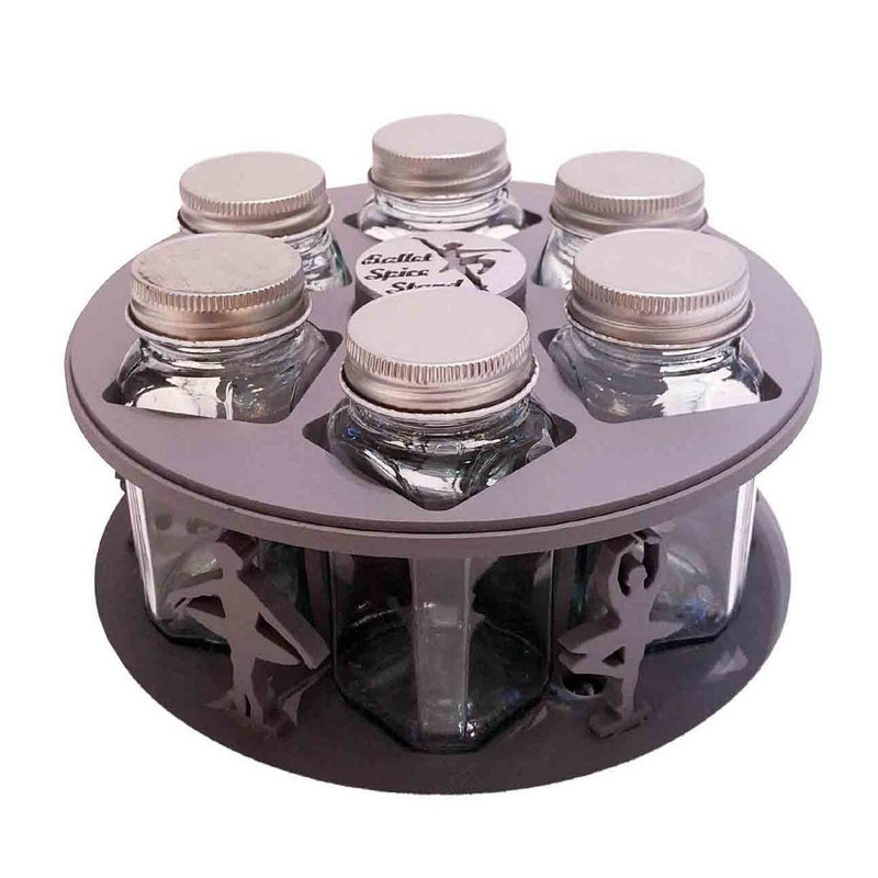 ست جا ادویه 6 پارچه مدل گردان باله کد 4068 به همراه استند