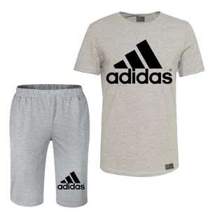 ست تی شرت و شلوارک مردانه مدل  B1 رنگ طوسی