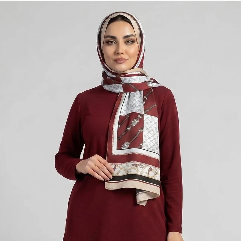 شال زنانه مدل ابریشم پاییزی مزونی کد ab395