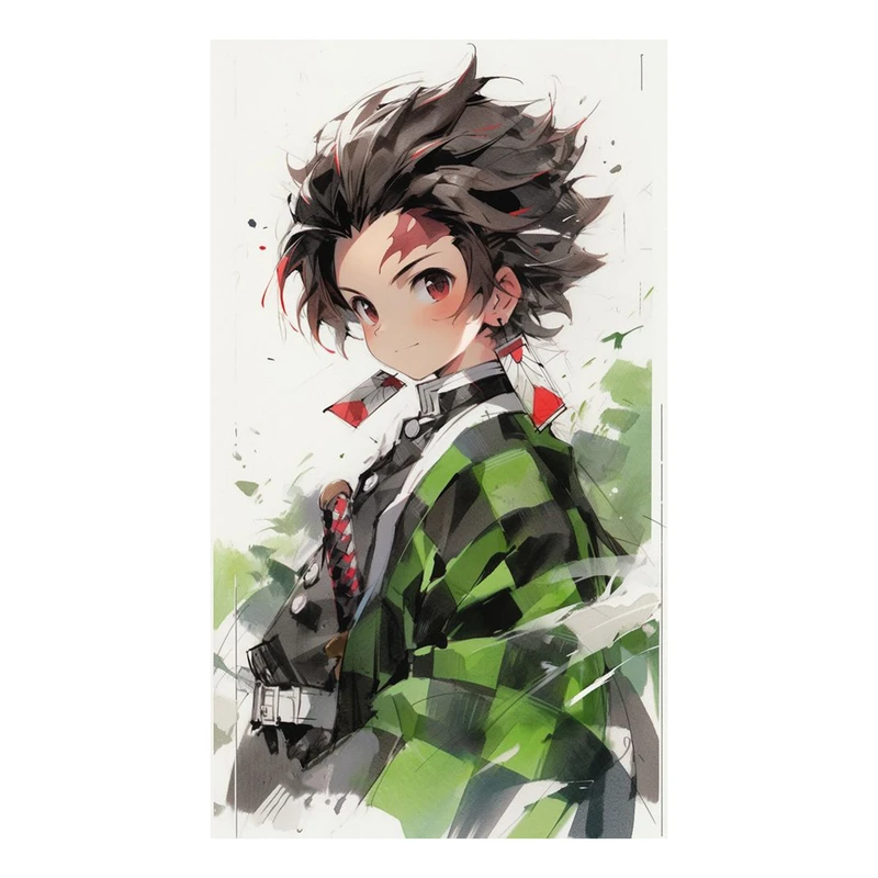 استیکر لپ تاپ و موبایل مدل انیمه طرح شیطان کش کامادو تانجیرو demon slayer kamado tanjiro کد 253