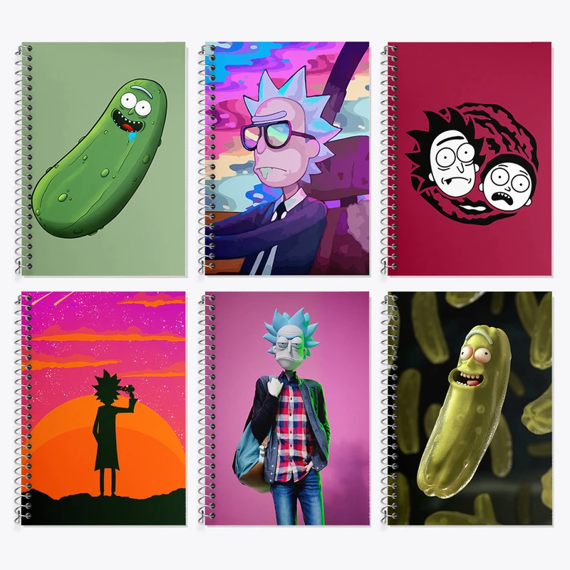 دفتر زبان 50 برگ خندالو مدل دو خط طرح ریک و مورتی کد 584 مجموعه 6 عددی