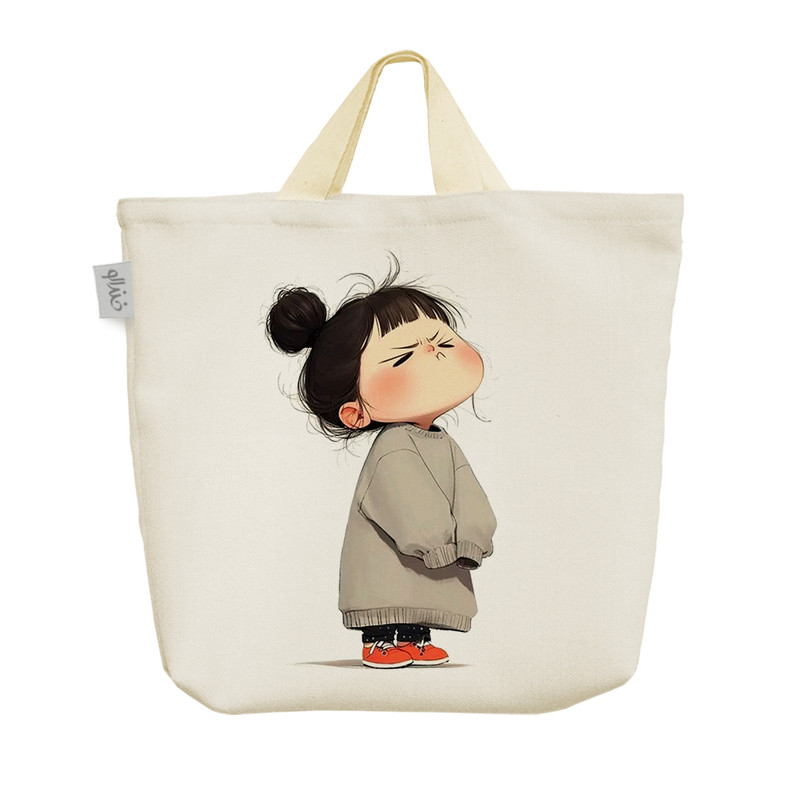 ساک خرید خندالو مدل دختر کیوت و بامزه کد H1990