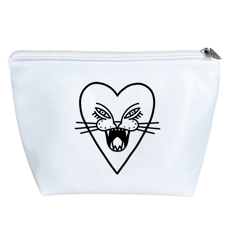 کیف لوازم آرایش دخترانه خندالو مدل قلب گربه ای کد 8174