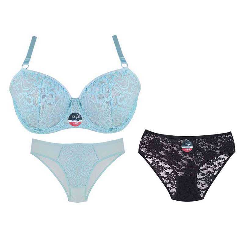 ست شورت و سوتین زنانه غوغا مدل گیپور کد OOid-0221 مجموعه 3 عددی