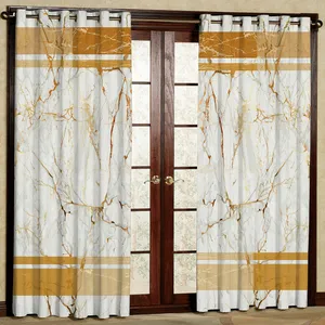 پرده مدل رگه دار خردلی هازان پانچی کد 4014 سایز 140x200 سانتی متر