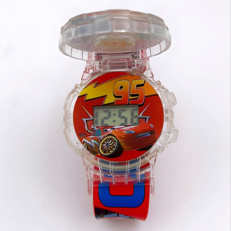 ساعت مچی دیجیتال بچگانه مدل کوارتز بند سیلیکونی قاب اسپینری طرح مک کوئین کد 1