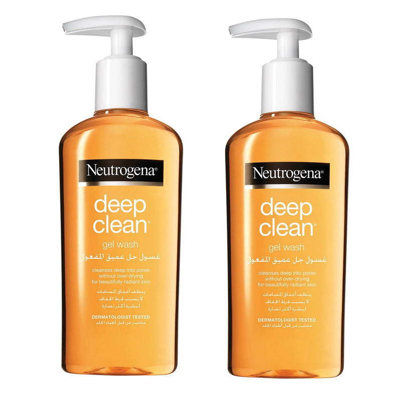 ژل شستشو صورت نوتروژینا مدل Deep Clean حجم 200 میلی لیتر مجموعه 2 عددی