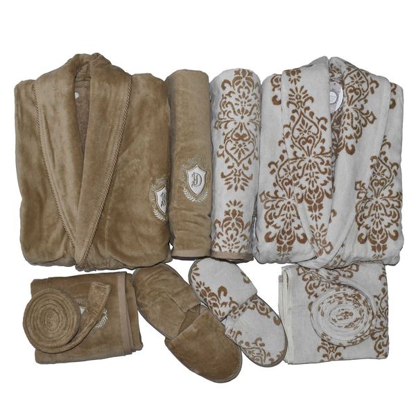 سرویس حوله پالتویی 8 تکه دانتلا ویتا سری کادیفه مدل Ottomn سرویس حوله پالتویی 8 تکه دانتلا ویتا سری کادیفه مدل Ottomn