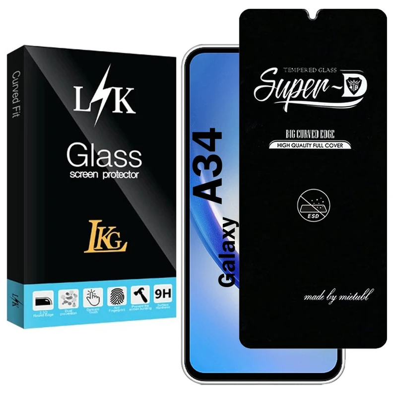 محافظ صفحه نمایش شیشه ای ال کا جی مدل SupD-Lk مناسب برای گوشی موبایل سامسونگ Galaxy A34