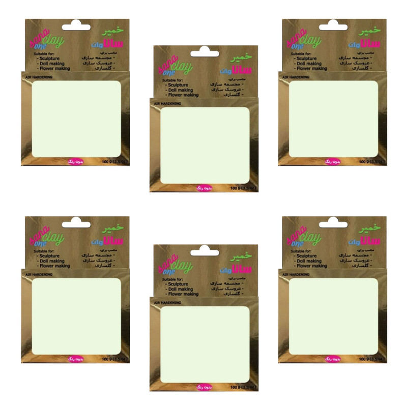 خمیر مجسمه سازی ساناوان مدل sa-10 بسته 6 عددی