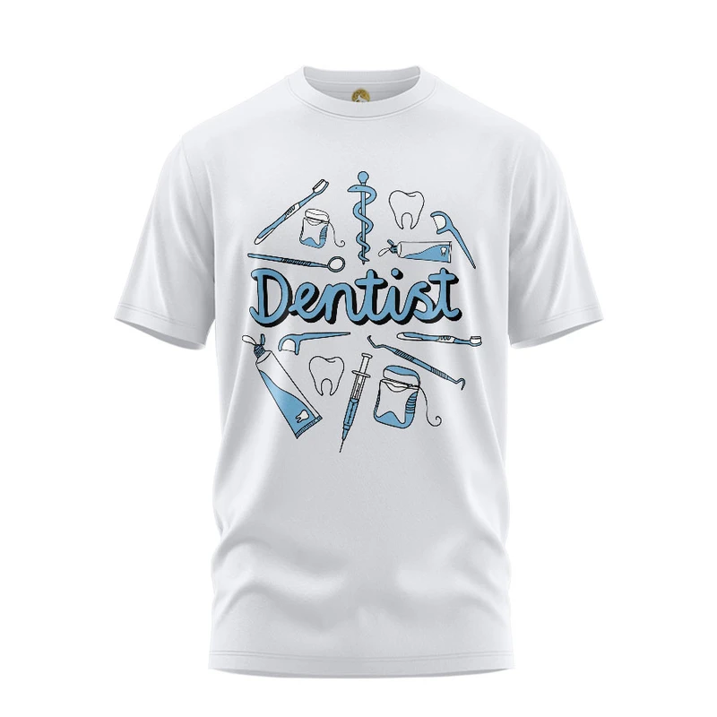 تی شرت آستین کوتاه زنانه هومرو مدل TW266 طرح دندان پزشک