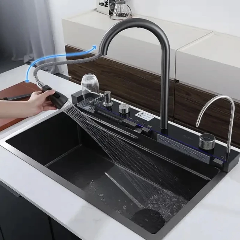 عکس شماره 4 : سینک ظرفشویی استیل توکار یک لگنه مدل پیانویی 5 کلید