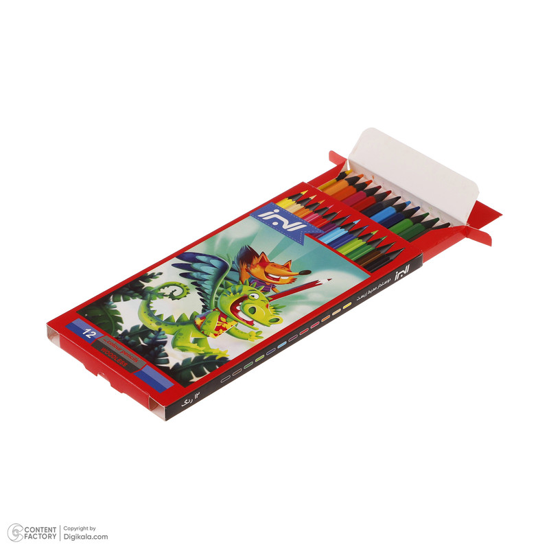 مداد رنگی 12 رنگ البرز مدل woodless