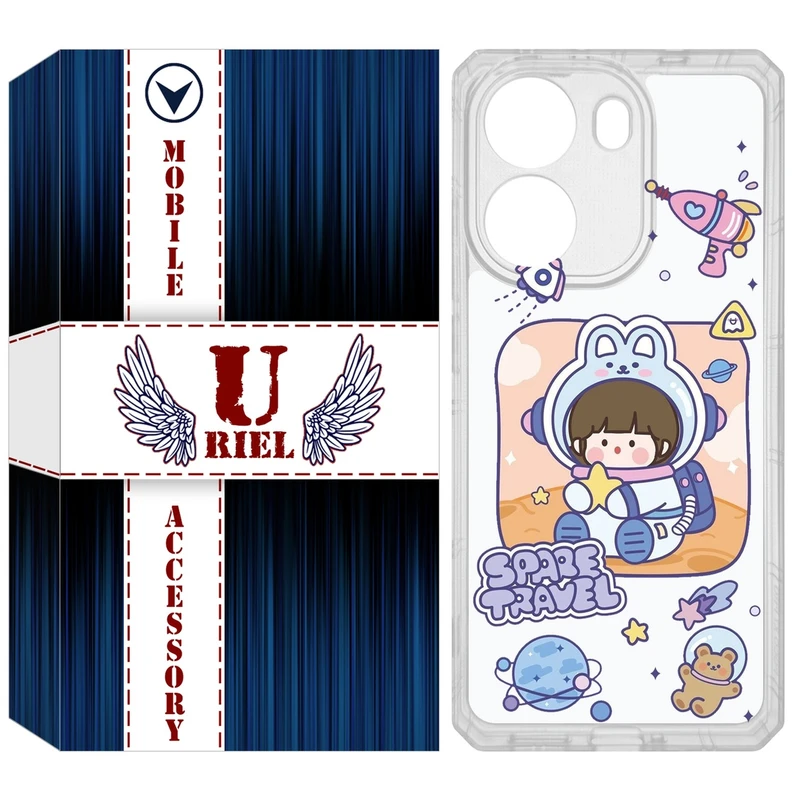 کاور یوریل مدل Clear کد 9 طرح دختر فضانورد مناسب برای گوشی موبایل شیائومی Poco X7 Pro