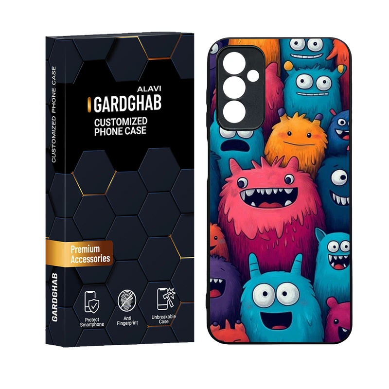 کاور گارد قاب علوی مدل دورژله ای پشت گلس کارتونی و انیمه مناسب برای گوشی موبایل سامسونگ Galaxy M13 4G