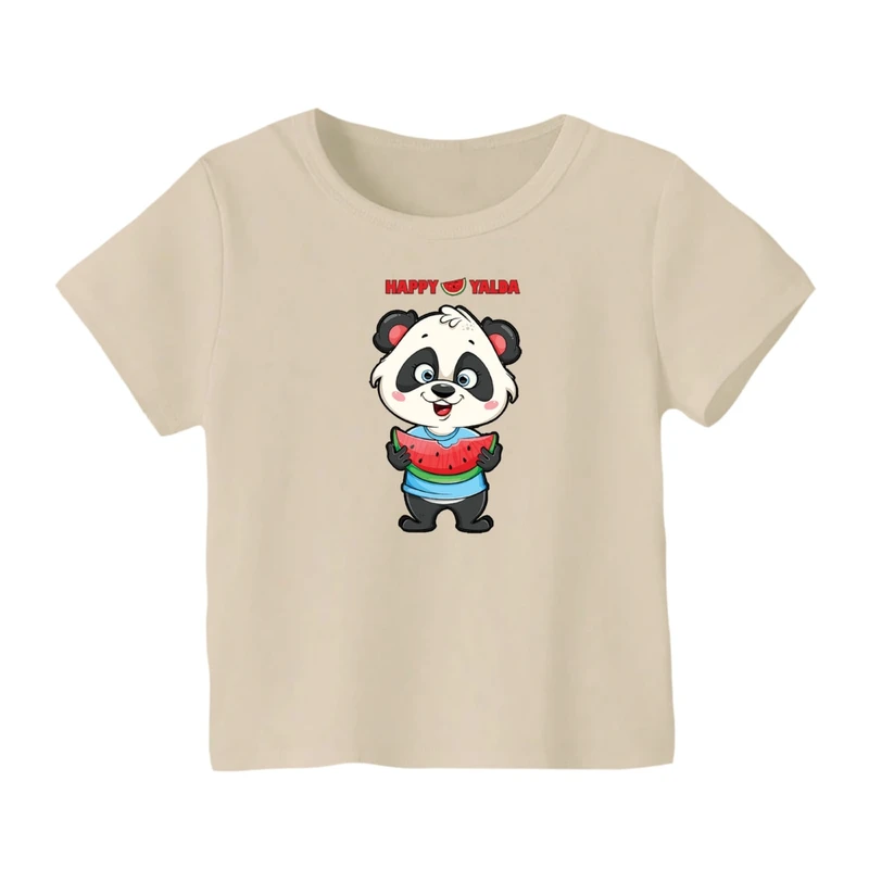 تی شرت آستین کوتاه بچگانه مدل پاندا هندوانه یلدایی کد 1