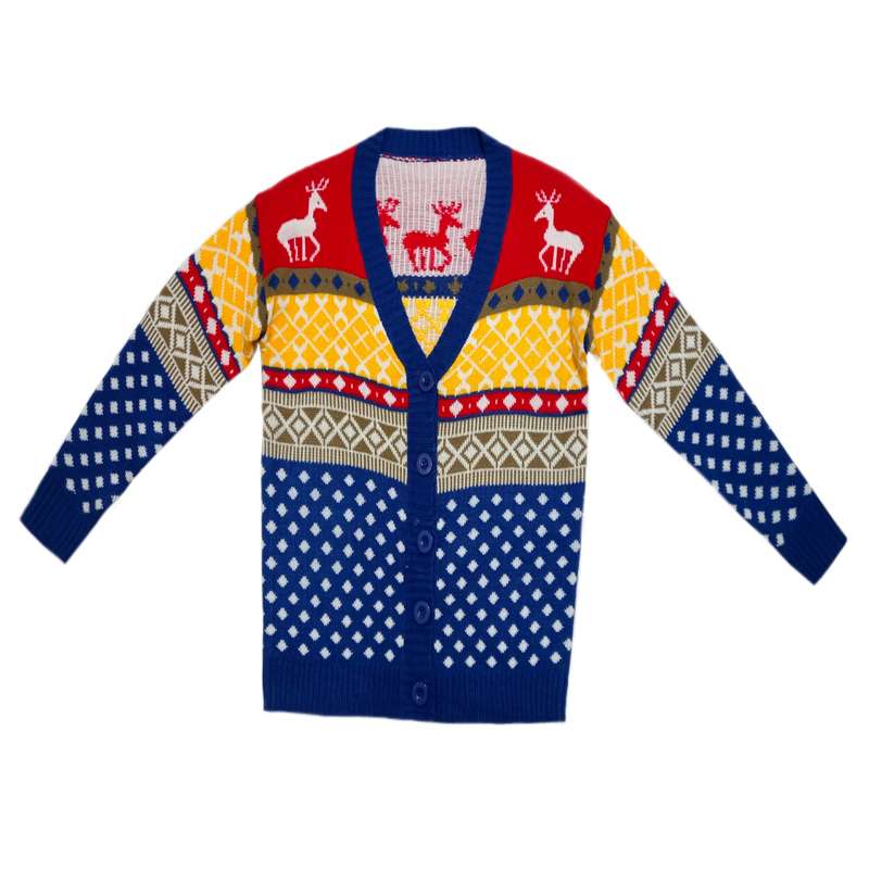 ژاکت زنانه مدل کریسمس طرح گوزن 