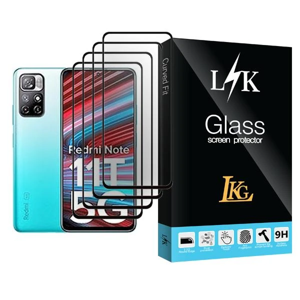 محافظ صفحه نمایش ال کا جی مدل LK Glass MIX004 مناسب برای گوشی موبایل شیائومی Redmi Note 11T 5G بسته چهار عددی