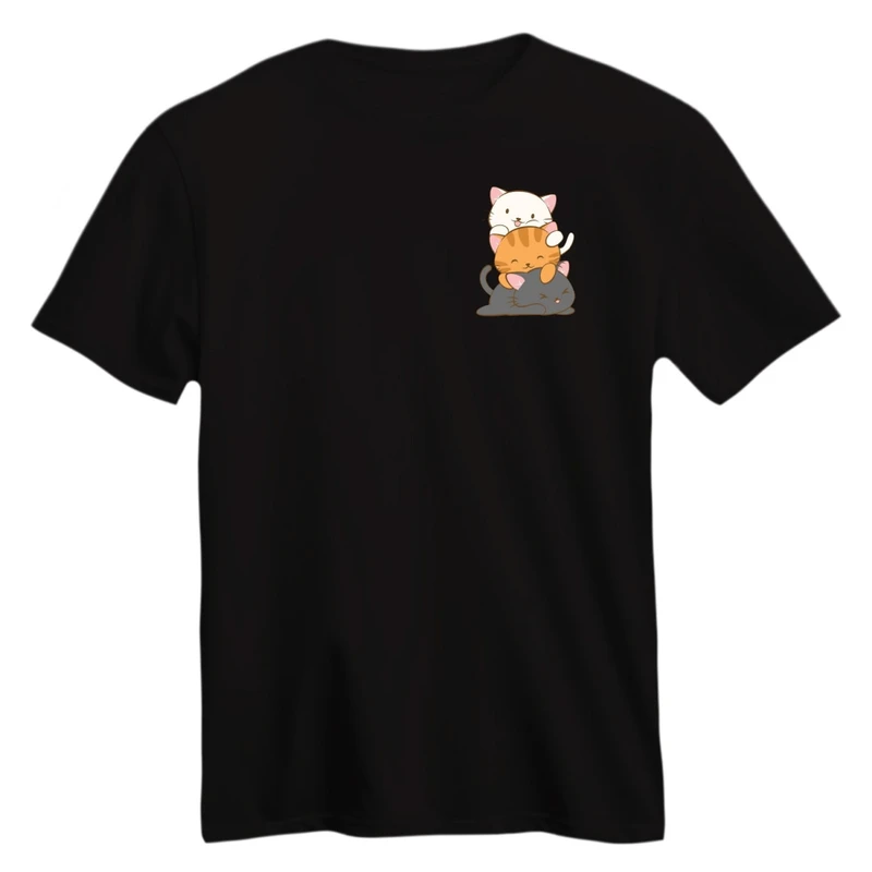 تی شرت آستین کوتاه زنانه مدل گربه های خندان