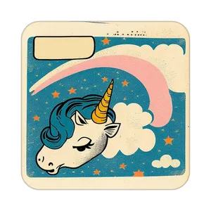 زیر لیوانی کاکتی طرح اسب تک شاخ و یونیکورن مدل mp29832