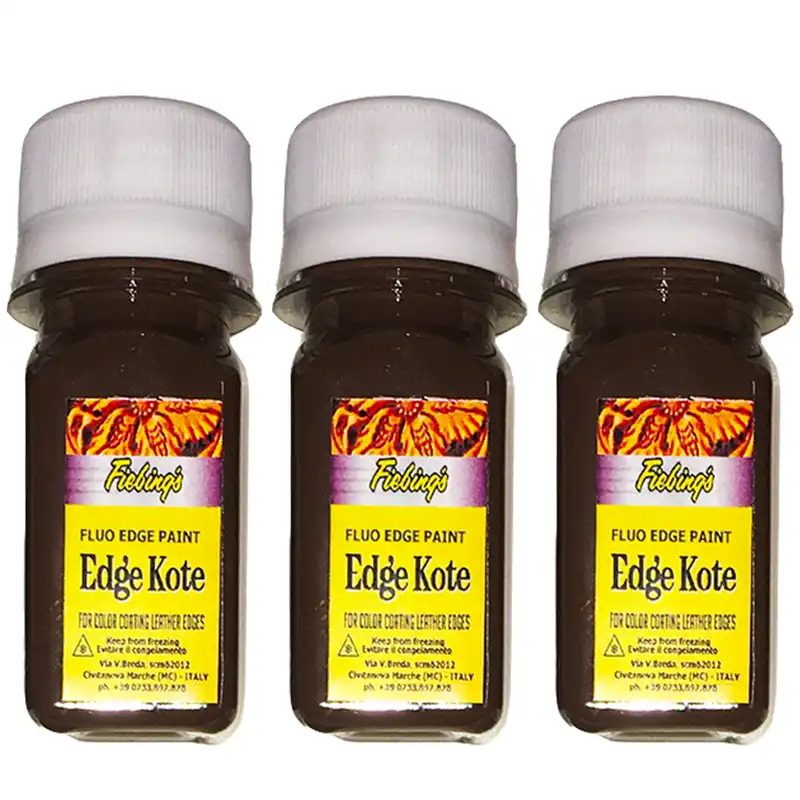 رنگ قهوه ای لبه چرم ادج کوت مدل BRN حجم 30 میلی لیتر بسته 3 عددی