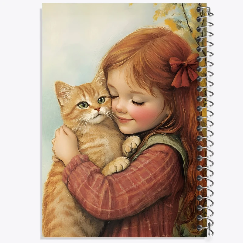 دفتر نقاشی 50 برگ خندالو طرح دختر و گربه کد F5988