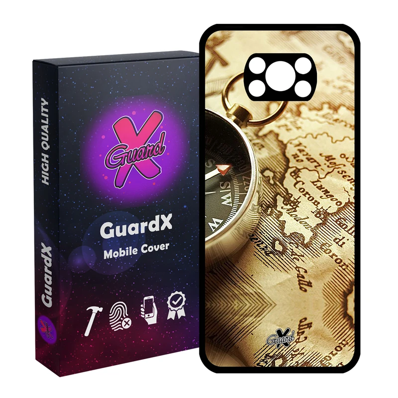 کاور گارد ایکس طرح نقشه مدل Glass10287 مناسب برای گوشی موبایل شیائومی Poco X3 / Poco X3 NFC