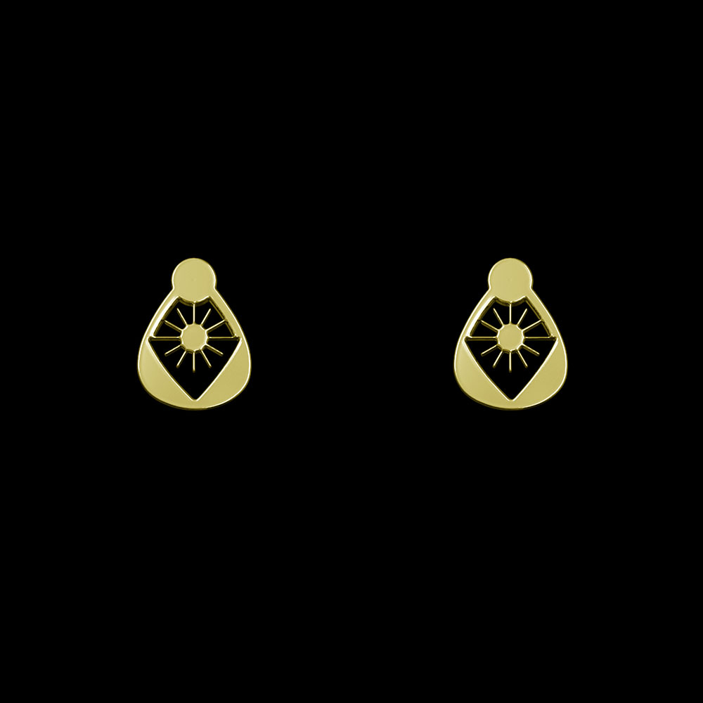 گوشواره طلا 18 عیار زنانه مدوپد مدل خورشید کد GA1-10300