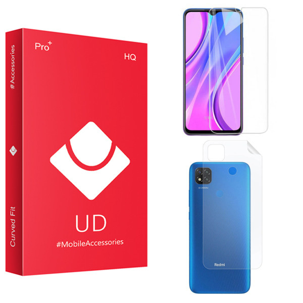 محافظ صفحه نمایش یو دی مدل HQ مناسب برای گوشی موبایل شیائومی Redmi 9c به همراه محافظ پشت گوشی
