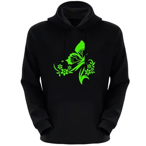 هودی زنانه مدل پروانه F404 رنگ مشکی 