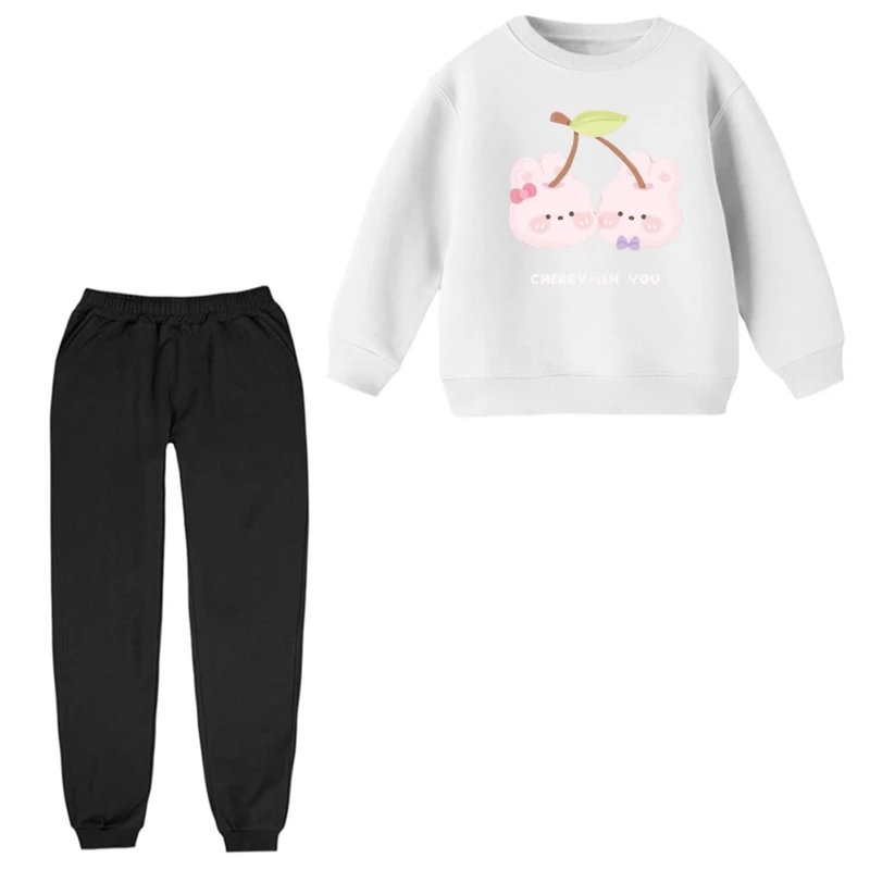 ست سویشرت و شلوار راحتی بچگانه مدل گیلاس خرگوش 