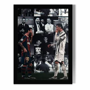 تابلو مدل دیواری طرح رونالدو و مسی Ronaldo and Messi کد FD494