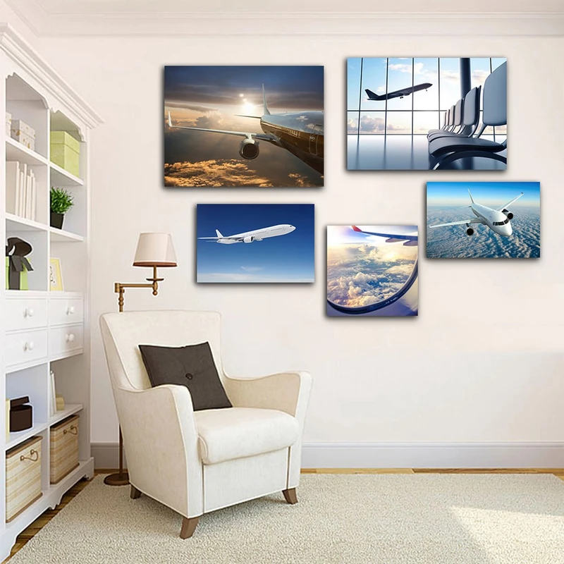 تابلو شاسی بکلیت طرح دفتر هواپیمایی و مسافرت و پرواز مدل  SH-679 مجموعه 5 عددی