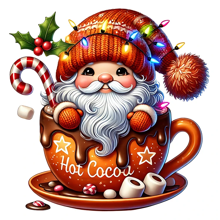 استیکر پارچه و لباس پاد آفرین مدل کریسمس طرح بابانوئل کاج گوزن آدم برفی قهوه کد S2887