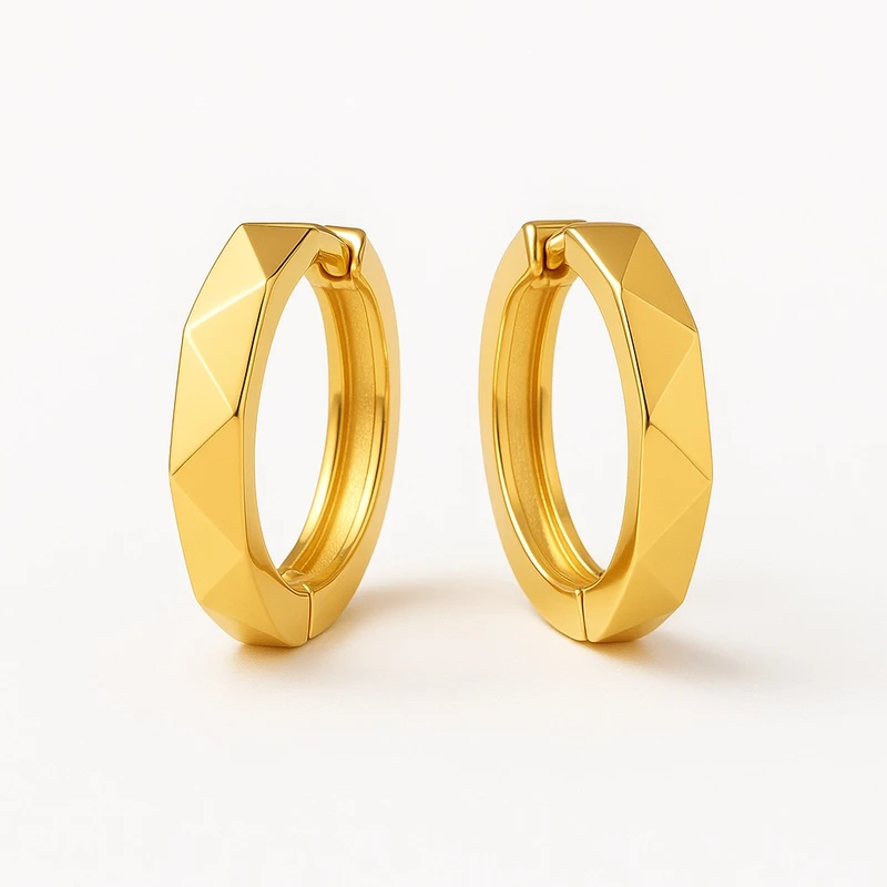 گوشواره حلقه‌ای طلا 18 عیار زنانه گالری طلای عیاره مدل امگا 03 