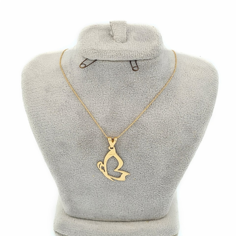 گردنبند طلا 18 عیار زنانه مدل پرواز پروانه شریف